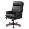 Officesource Lancaster Collection High Back Executive Swivel with Mahogany Frame 378VBK - alternate 3